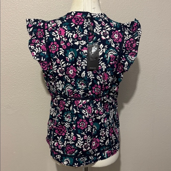Rails Misha Woodblock Floral Flutter Sleeve Top - Picture 6 of 8